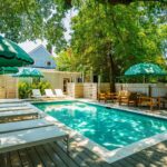 Guests enjoy complimentary access to a pool steps away!